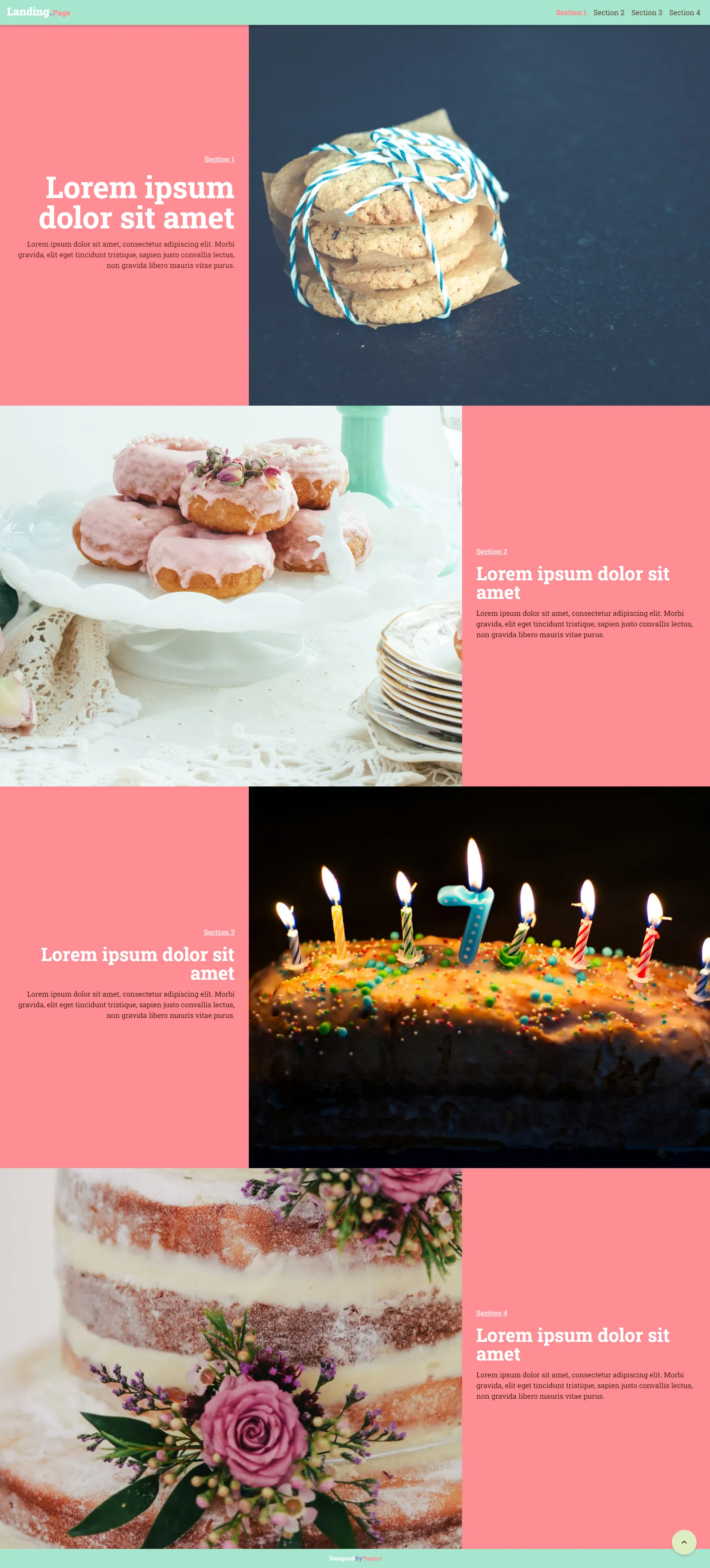 Visão completa da landing page